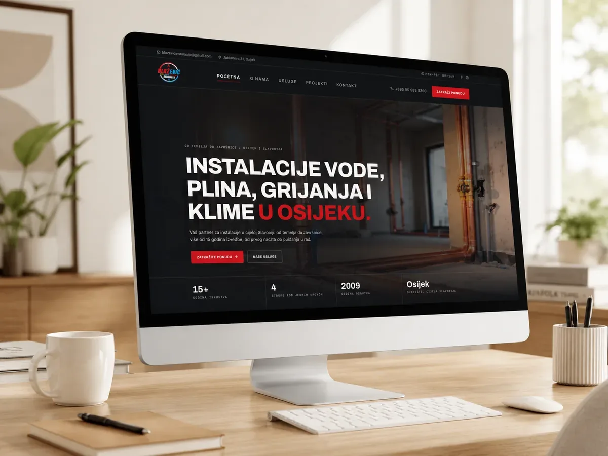 Blažević Instalacije – web design and development for a plumbing business