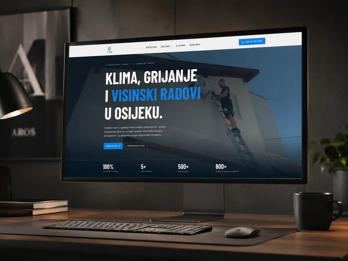 Airos – landing page and development for an air conditioning company