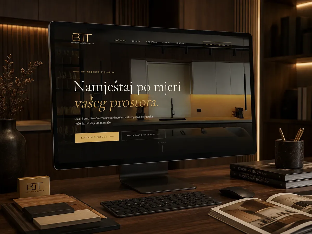 BIT Moderna Stolarija – web design and development for a custom furniture carpentry workshop near Zagreb