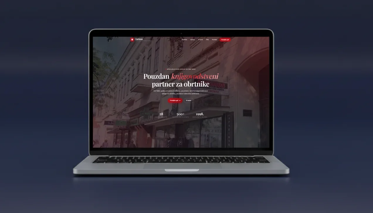 Optimus – web refresh and landing page for an accounting business